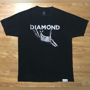Diamond Supply Co Vintage 2000s USA made Skeleton Hand T-Shirt Mens L Black